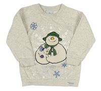 Světlešedá melírovaná oversize mikina se sněhuláčkem - The Snowman Tu