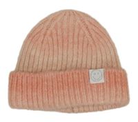 Svetloružová melírovaná ombré rebrovaná pletená čapica so smajlíkom George