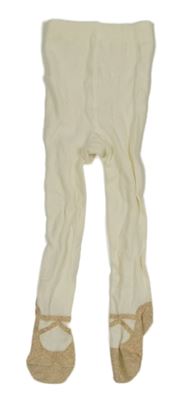 Smetanovo-hnědo/zlaté punčocháče 