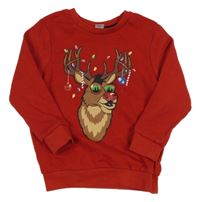 Červená mikina so sobom Tu