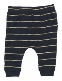 Tmavomodro-smotanové pruhované turecké tepláky so cute