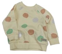 Smotanová bodkovaná á mikina s nápismi PRIMARK