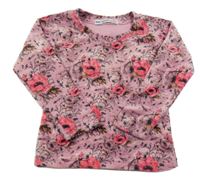 Staroružová plyšová mikina s růžemi NINS MODA