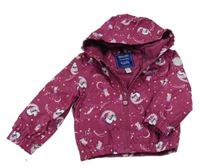 Vínová šusťáková funkční jarní bunda s Peppa Pig a kapucí REGATTA