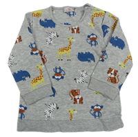 Sivá melírovaná mikina so zvieratkami orsolino