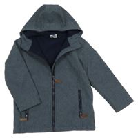 Tmavomodrá melírovaná softshellová bunda s kapucí Topolino