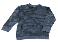 Tmavomodro-čierna army melírovaná mikina Tu