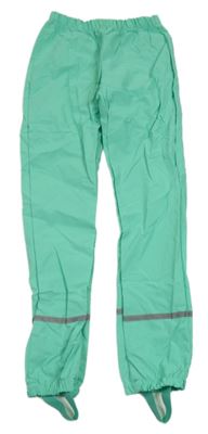 Pistáciové šusťákové nepromokavé kalhoty 