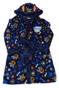 Tmavomodrý plyšový župan s PAW PATROL - Chase a kapucí PRIMARK
