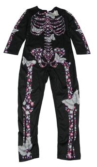 Kostým - Černý overal s drahokamy a motýlky - kostra George
