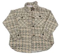 Světlebéžovo-čierno-svetloružová košeľová bunda RIVER ISLAND