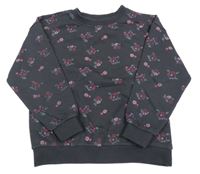 Tmavosivá mikina s kvietkami dopodopo