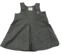 Tmavosivé melírované vlnené šaty s výšivkou H&M