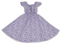 Levandulové kytičkované šaty 