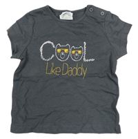 Tmavošedé tričko s nápisy a medvídky KIABI