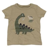 Béžové tričko s dinosaurami C&A