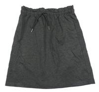 Tmavosivá melírovaná paper bag sukňa