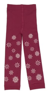 Vínové thermo pančuskové legíny s vločkami Ergee