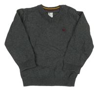 Tmavosivý melírovaný sveter s autíčkom C&A