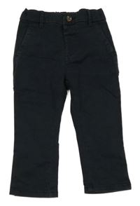 Tmavomodré chino plátěné kalhoty Next