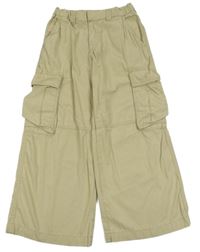 Béžové cargo plátenné nohavice H&M