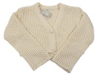 Nové - smotanový ažurový prepínaci crop sveter RIVER ISLAND