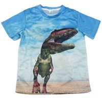 Modré tričko s dinosaurom
