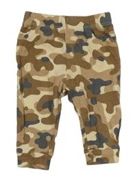 Krémovo-hnedo-antracitové army ľahké tepláky Pekkle