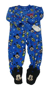 Modrý fleecový overal s Mickeym a hviezdami Primark