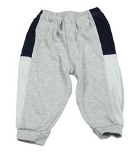 Sivo-tmavomodro-biele tepláky