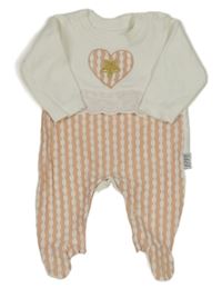 Bílo-růžový overal se vzorem a srdcem