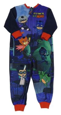 Tmavomodrý fleecový overal s Pyžamaskami