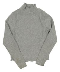 Šedé melírované žebrované triko se stojáčkem George