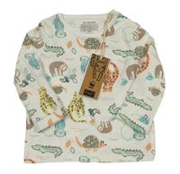 Nové - Smetanové triko se zvířaty F&F