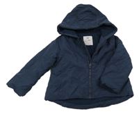 Tmavomodrá šusťáková zateplená bunda s kapucí LaRedoute