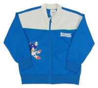 Modro-bílá propínací mikina se Sonicem Sinsay