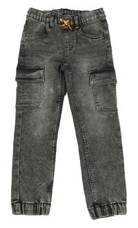 Tmavosivé teplákové cargo cuff rifle Kiki&Koko