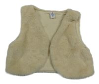 Béžová kožušinová podšitá crop vesta Topolino