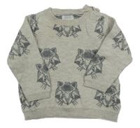 Béžový melírovaný sveter s mývaly Mamas&Papas