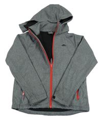 Tmavošedá melírovaná softshellová funkční bunda s kapucí Trespass