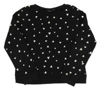 Čierna mikina so srdiečkami