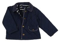 Tmavomodrá prešívaná šušťáková zateplená bunda Joules