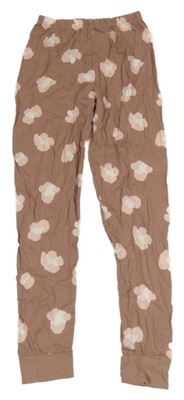 Hnědé vzorované pyžamové kalhoty
