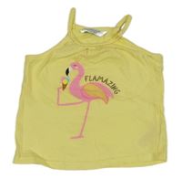 Žltý top s plameňákem Primark