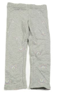 Šedé melírované teplé legíny s duhami H&M