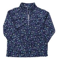 Tmavomodrá vzorovaná fleecová funkčná mikina Mountain Warehouse