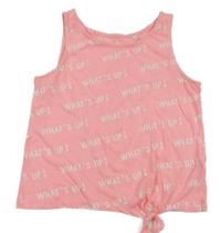 Neónově ružový crop top s nápismi C&A