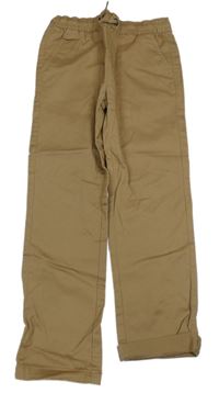 Hnědé plátěné chino kalhoty Dunnes
