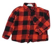 Červeno-čierna kockovaná košeľa H&M