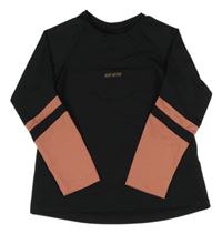 Černo-starorůžové sportovní triko s nápisem Zara